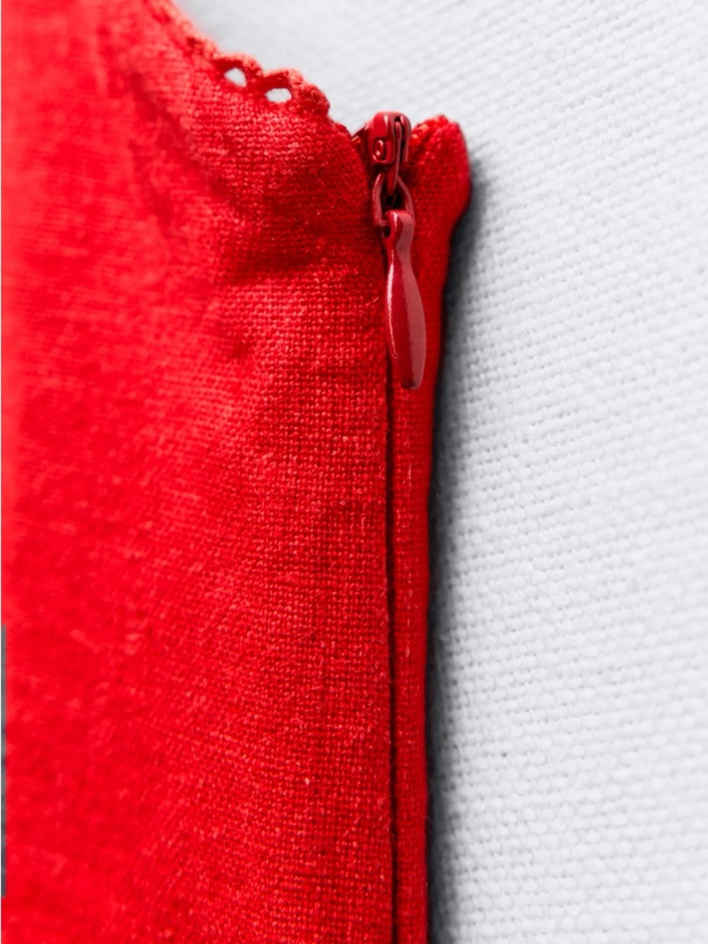 ZARA Red Linen Blend Midi Dress Button Front Slit Strappy Size XS Summer - Picture 8 of 16